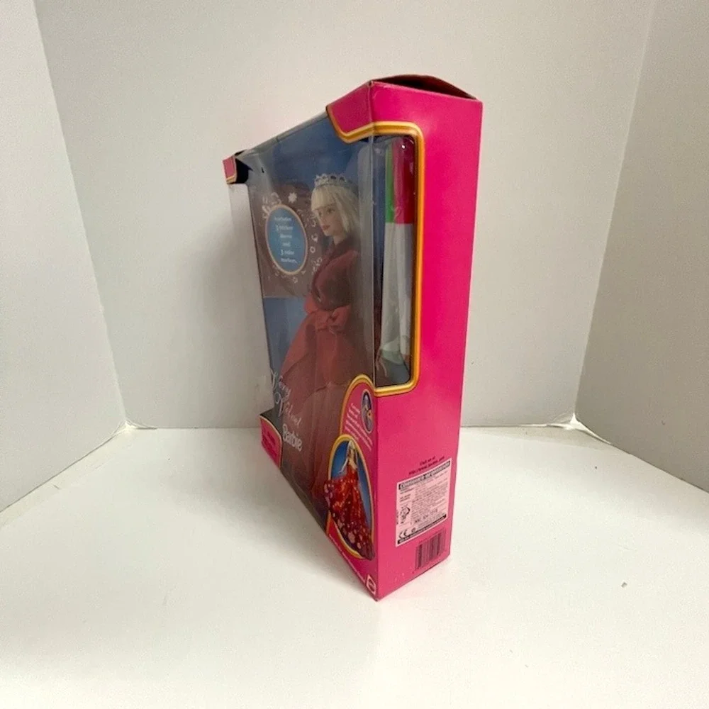 Very Velvet Barbie Doll Red Sparkly Gown Crown Markers Sticker Sheets‎ New